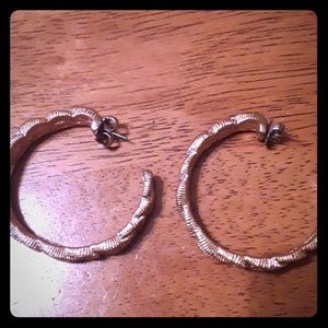 Braided gold hoop earrings